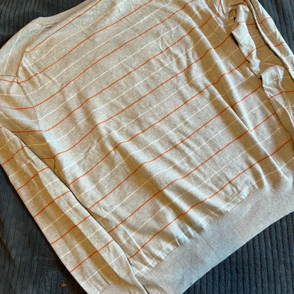 GAP | Men’s Striped Sweater | Orange - White - Grey | XL